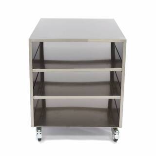 photo 2 table de machine en acier inoxydable - 60 x 80 cm - capacité de charge de 120 kg - sur roues