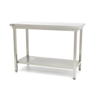 photo 1 table en acier inoxydable - 100 x 60 cm - hauteur réglable - avec étagère de rangement