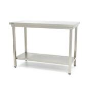 Photo 1 matériel référence 09300962: Table en acier inoxydable - 140 x 60 cm - hauteur réglable - avec étagère de rangement