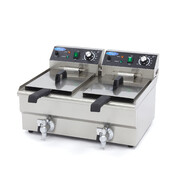 Photo 1 matériel référence 09365229: Friteuse - 2 x 10 L - 2 paniers - avec robinet de vidange