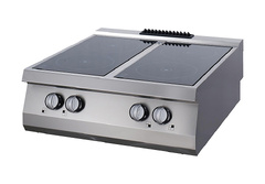 Photo matériel référence 09398206 : Heavy Duty cuisinière infrarouge - 4 brûleurs - unité double - profondeur 70 cm - électrique