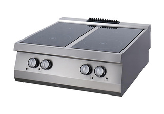 photo 1 heavy duty cuisinière infrarouge - 4 brûleurs - unité double - profondeur 70 cm - électrique