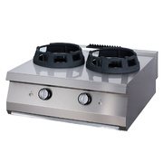 Photo matériel référence 09398546 : Premium cuiseur wok - 2 x 28,5 cm anneaux de cuisson - unité double - profondeur 90 cm - gaz