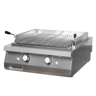 photo 1 premium gril en pierre de lave - unité double - profondeur 90 cm - gaz