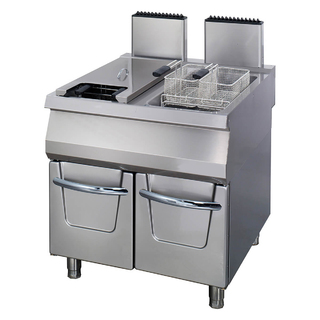 photo 1 premium friteuse - 2 x 22 l - unité double - profondeur 90 cm - avec robinet de vidange - gaz