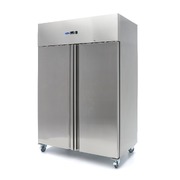 Photo matériel référence 09400012 : Réfrigérateur - 1200 L - 6 étagères réglables (2/1 GN) - acier inoxydable - sur roulettes