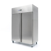 Photo matériel référence 09400042 : Réfrigérateur - 800 L - 6 étagères réglables - acier inoxydable - sur roulettes