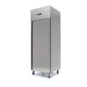 Photo matériel référence 09400131 : Réfrigérateur - 400 L - 3 étagères réglables (1/1 GN) - acier inoxydable - sur roulettes