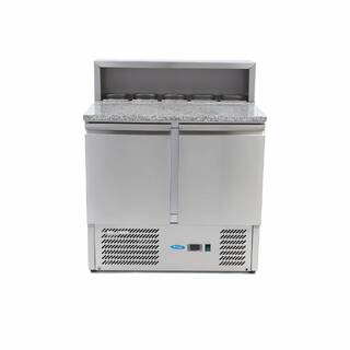 photo 2 réfrigérateur pour la préparation des pizzas - 90 cm - 2 portes - s'adapte à 5 x 1/6 gn - incl couvercle en acier inoxydable