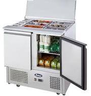 Meuble saladette capot inox 2 portes