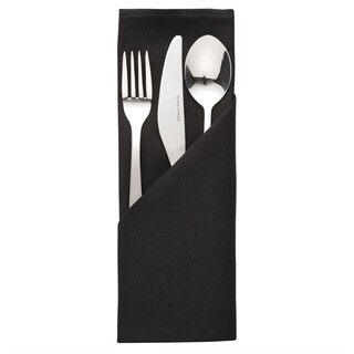 photo 1 serviettes noires en polyester mitre essentials occasions