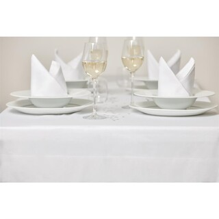 photo 2 nappe blanche bande de satin mitre luxury 910 x 910mm