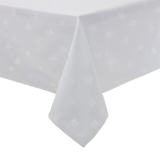 photo 1 nappe carrée blanche feuilles de lierre mitre luxury luxor 1350 x 1350mm