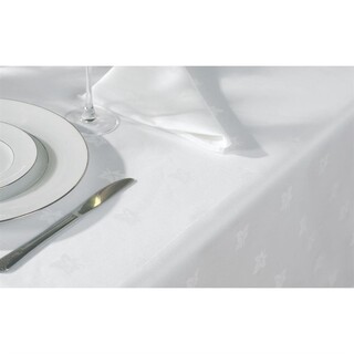 photo 2 nappe carrée blanche feuilles de lierre mitre luxury luxor 1350 x 1350mm