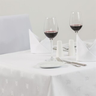 photo 3 serviettes blanches en coton motif feuille de lierre mitre luxury luxor 450 x 450mm