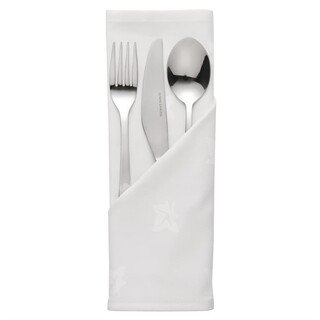 photo 1 serviettes blanches en coton motif feuille de lierre mitre luxury luxor 550 x 550mm