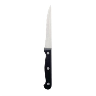 photo 2 couteaux à viande olympia manche noir - lot de 12