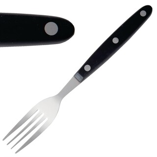 photo 1 fourchettess à viande olympia manche noir - lot de 12