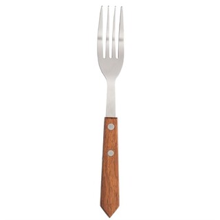 photo 3 fourchettess à viande olympia manche en bois - lot de 12