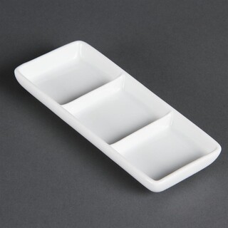 photo 1 plat à 3 compartiments blanc olympia (lot de 12)