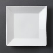 Photo 1 matériel référence C360: Assiette carrée à large bord blanche Olympia - Boîte de 6 pièces.