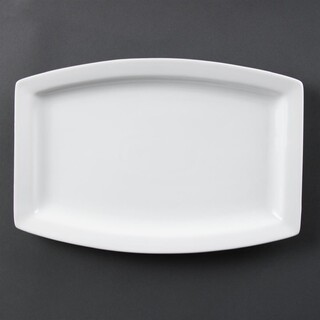 photo 1 assiette rectangulaire olympia whiteware 320mm - vendues par 6.