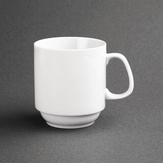 photo 1 mugs empilables blancs 284ml olympia -vendues par 12.