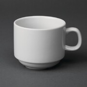 Photo 1 matériel référence CB467: Tasse à thé empilable blanche whiteware Olympia 200ml