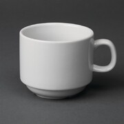 Photo 1 matériel référence CB467: Tasse à thé empilable blanche whiteware Olympia 200ml (Lot de 12)