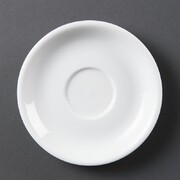 Photo 1 matériel référence CB470: Soucoupes pour tasses à cappuccino blanches Olympia (Lot de 12)