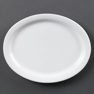 photo 1 assiettes ovales blanches olympia 250mm -vendues par 6.