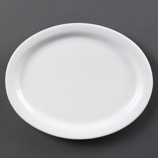 photo 1 assiettes ovales blanches olympia 250mm (lot de 6)