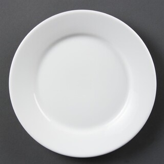 photo 1 assiettes à bord large blanches olympia 230mm -vendues par 12.
