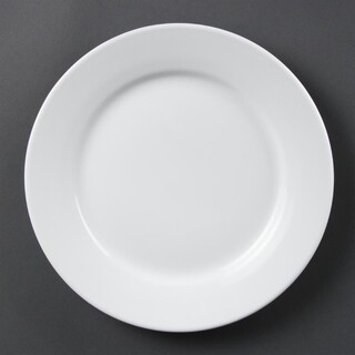 photo 1 assiettes à bord large blanches olympia 250mm -vendues par 12.