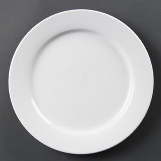 photo 1 assiettes à bord large blanches olympia 280mm (lot de 6)