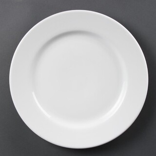 photo 1 assiettes à bord large blanches olympia 310mm -vendues par 6.