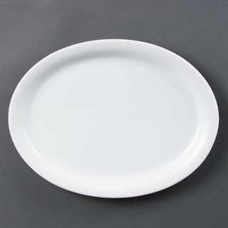 photo 1 assiettes ovales blanches olympia 295mm -vendues par 6.