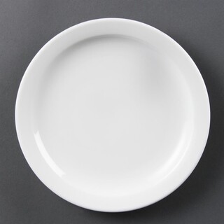 photo 1 assiettes à bord étroit blanches olympia 202mm -vendues par 12.