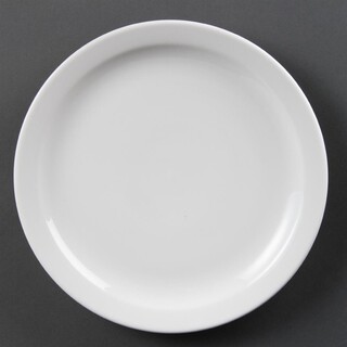 photo 1 assiettes à bord étroit blanches olympia 250mm -vendues par 12.
