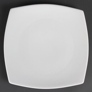 photo 1 assiettes carrées bords arrondis blanches olympia 270mm -vendues par 6.