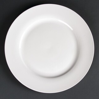 photo 1 assiettes rondes à bord large olympia lumina 270mm (lot de 4)
