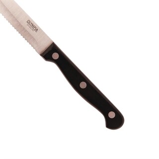 photo 4 couteaux à steak arrondis olympia noirs - lot de 12