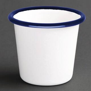 photo 1 pot à sauce en acier émaillé bleu et blanc olympia 114ml - lot de 6