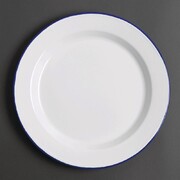 Photo 1 matériel référence DC388: Assiette plate en acier émaillé Olympia 300mm lot de 6 - Lot de 6