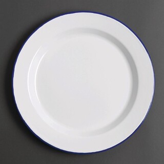 photo 1 assiette plate en acier émaillé olympia 300mm lot de 6 (lot de 6)