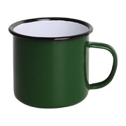 Photo 1 matériel référence DC396: Mugs en acier émaillé vert et noir Olympia 350ml - Lot de 6