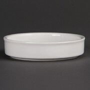 Photo 1 matériel référence DK827: Plats empilables en porcelaine blanche Olympia 102mm - Boîte de 6