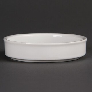 photo 1 plats empilables en porcelaine blanche olympia 102mm - boîte de 6