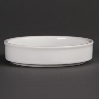 photo 1 plats empilables en porcelaine blanche olympia 102mm (lot de 6)