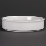 Photo 1 matériel référence DK828: Plats empilables en porcelaine blanche Olympia 134mm - Boîte de 6